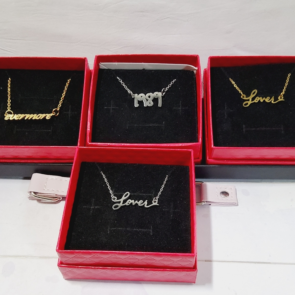 TS. Music Theme 17"Necklace Taylor,1989, Evermore, Lovers, Stainless Steel